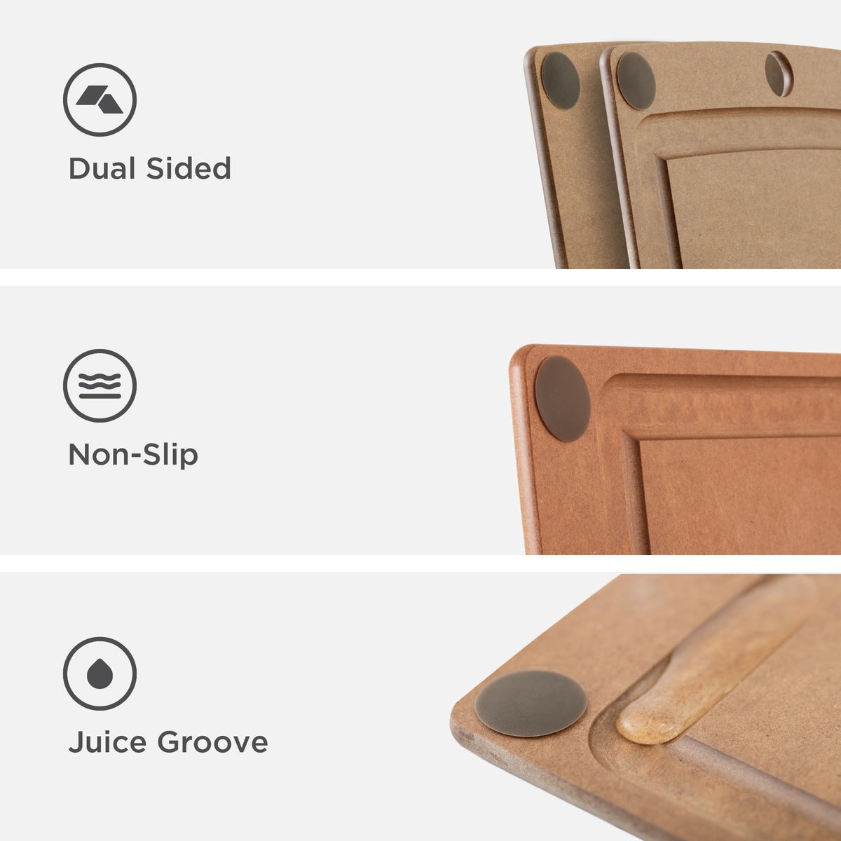 Epicurean All-In-One cutting board made in the USA, lightweight and durable.