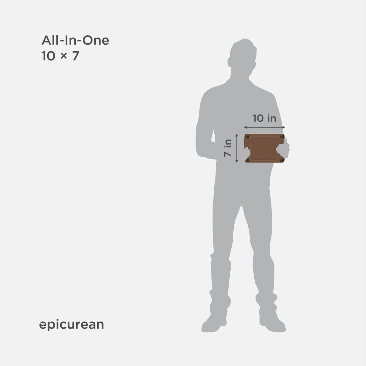 Thin and lightweight Epicurean All-In-One cutting board on a kitchen counter