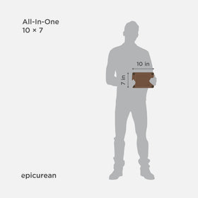 Thin and lightweight Epicurean All-In-One cutting board on a kitchen counter