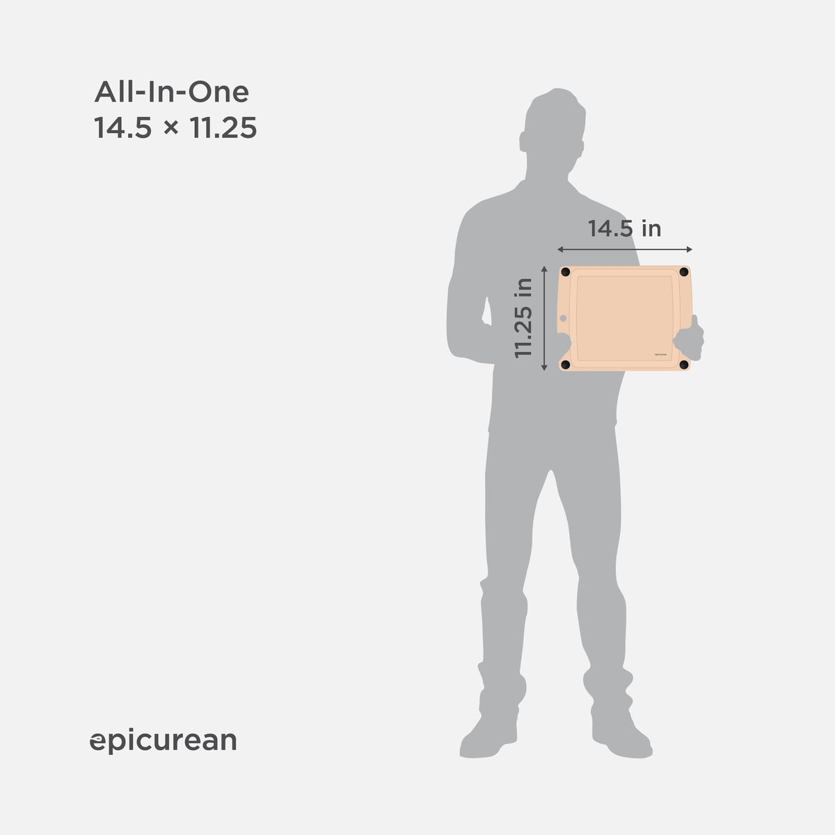 Epicurean cutting board knife-friendly surface protects blades during prep.