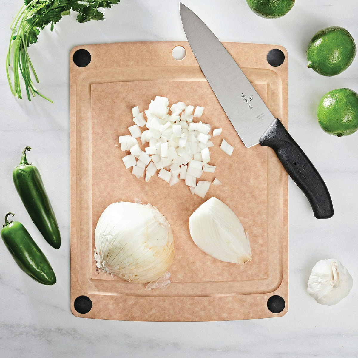 Epicurean cutting board natural Richlite surface, USA-made and knife-friendly.
