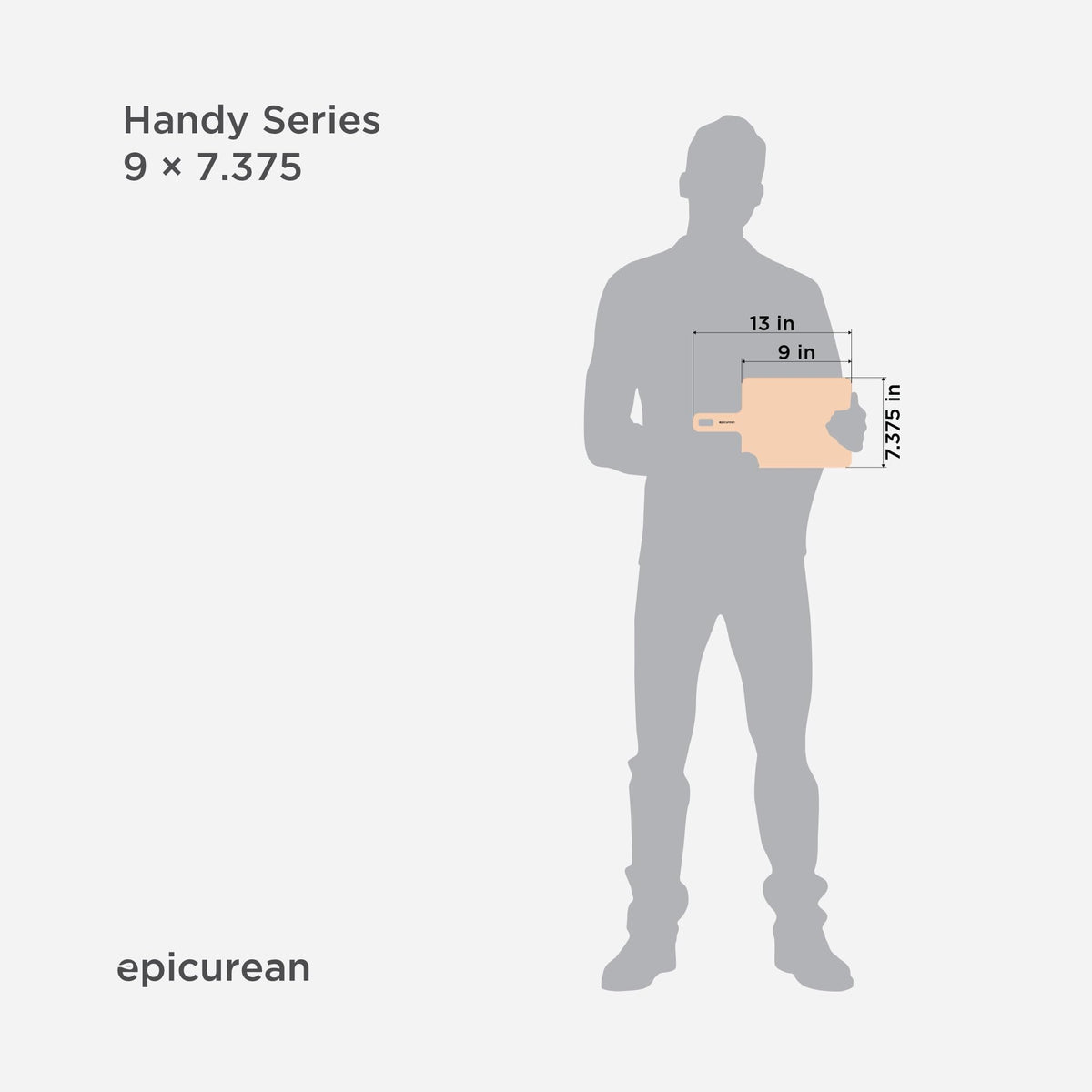 Epicurean Handy Series cutting board with thin profile and reversible sides for versatility.