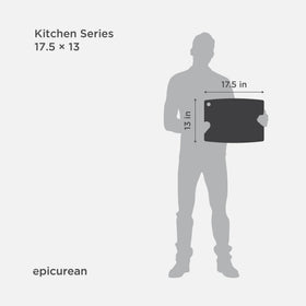 Epicurean slate cutting board is dishwasher safe for simple cleanup.