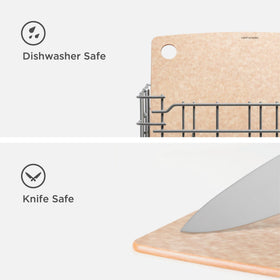 Epicurean Kitchen Series board double-sided, great for chopping and serving.