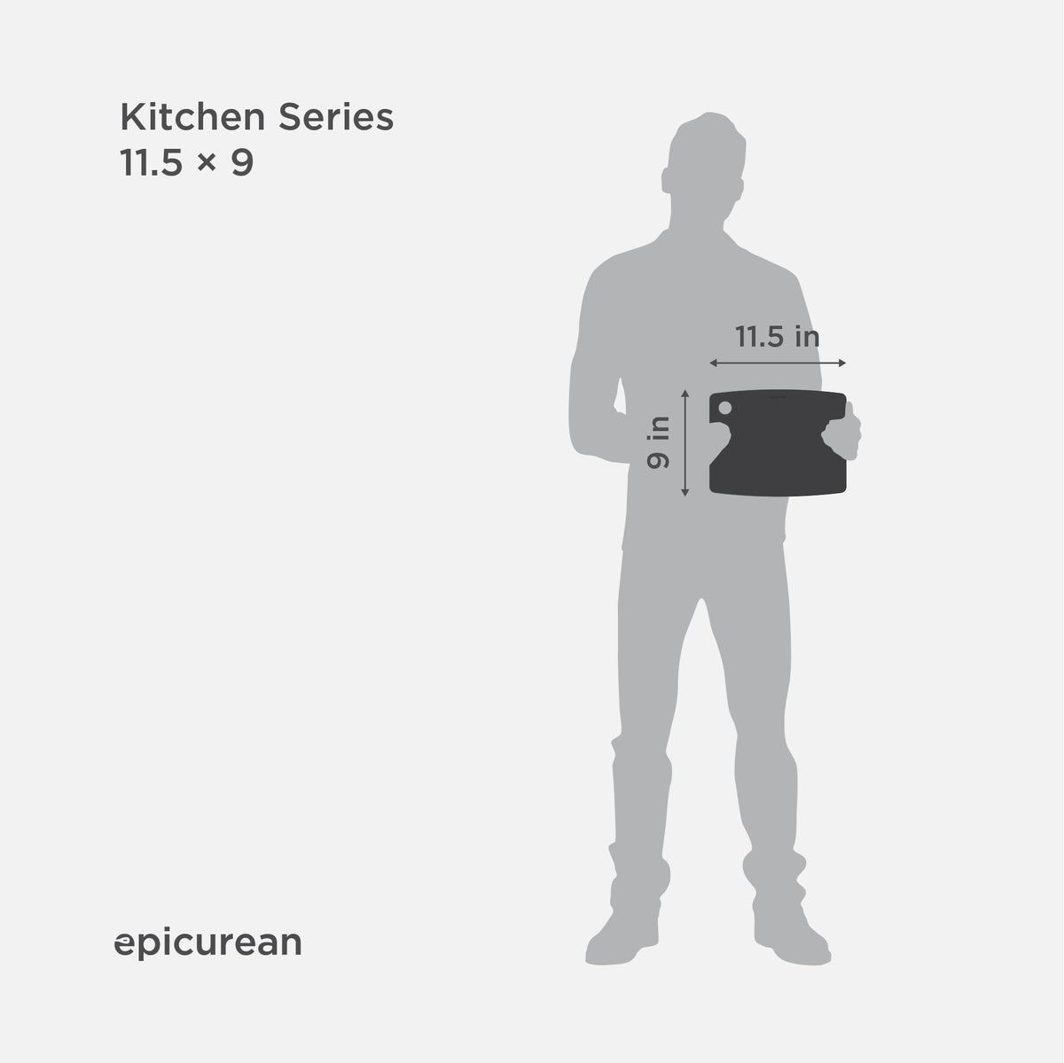 Epicurean Kitchen Series slate cutting board hang hole for simple storage.