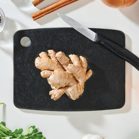 Epicurean Kitchen Series slate board with hang hole for easy storage.