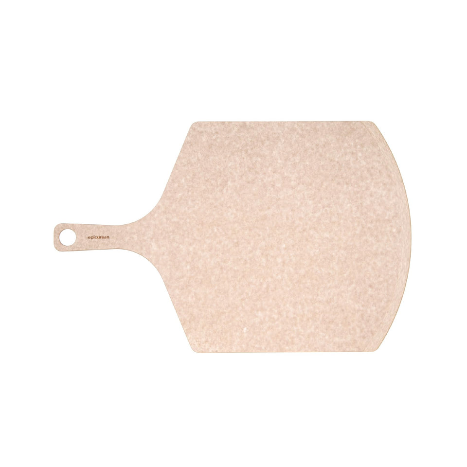 Epicurean pizza peel natural 21x14 front edge for precise pizza transfer
