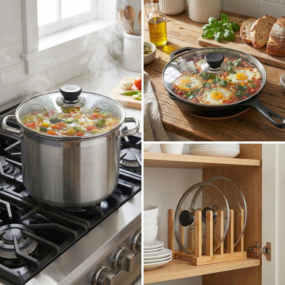 Eptcp 14 inch lid supports oven and stovetop cooking versatility