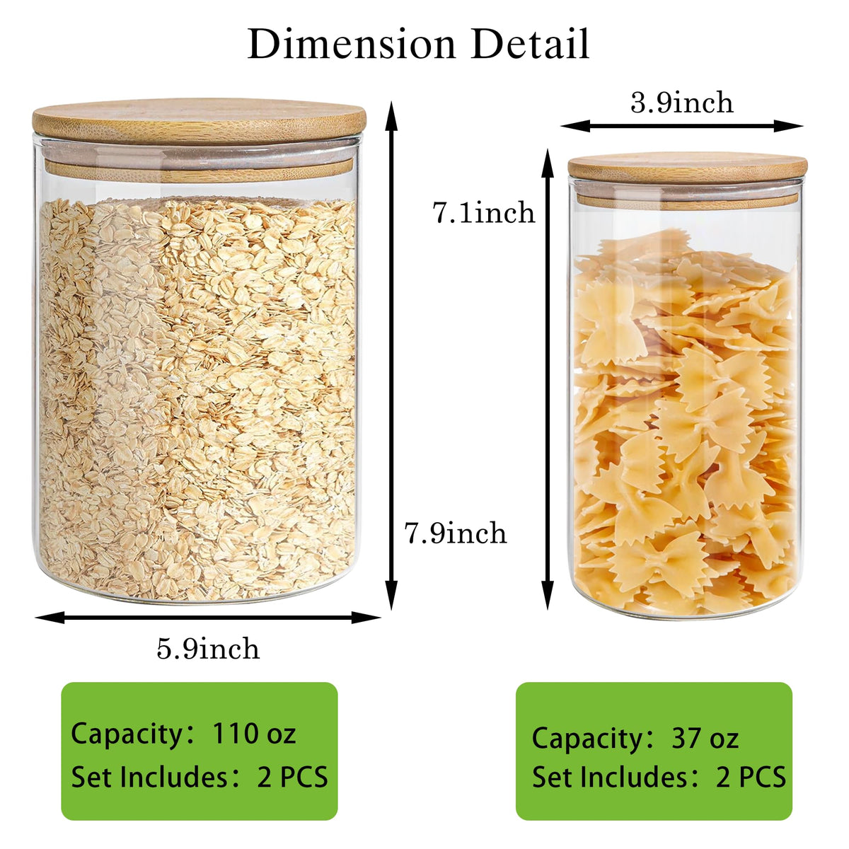 EQEY 111oz jar showing clear glass and premium sealing for freshness.