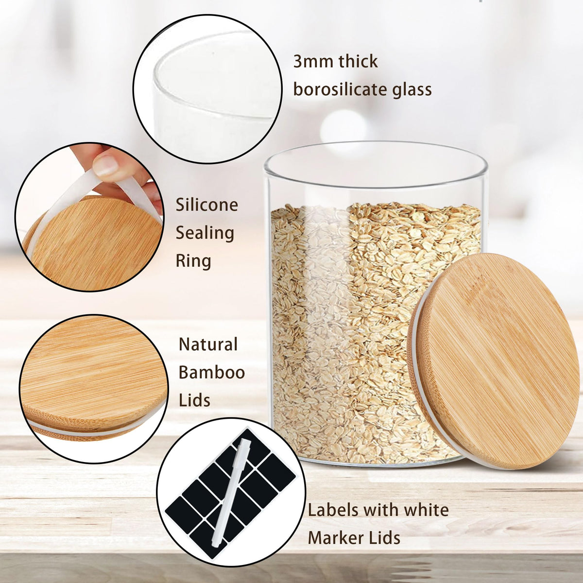 EQEY measuring cup included for precise portioning during cooking.