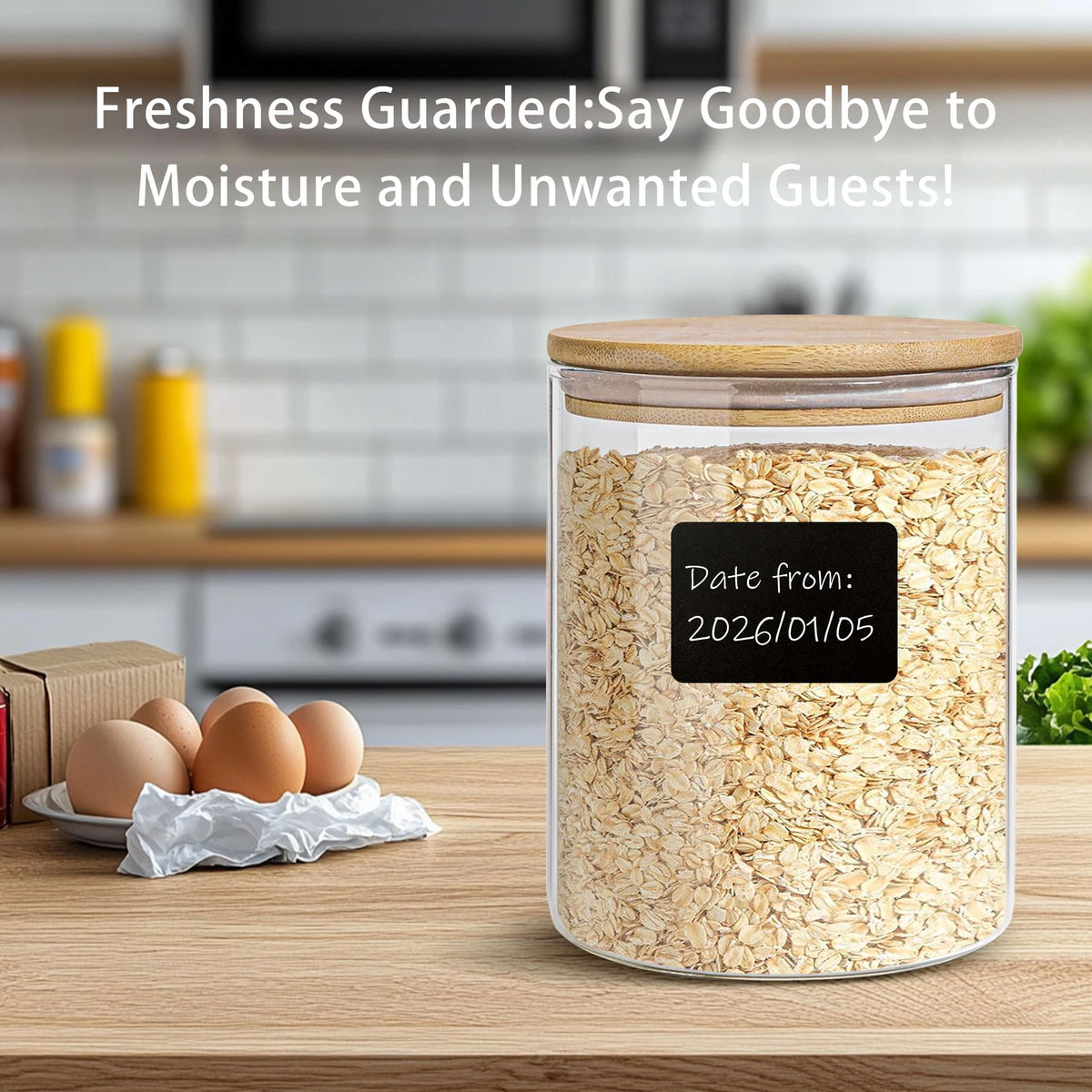 EQEY transparent glass design for quick visibility of contents.