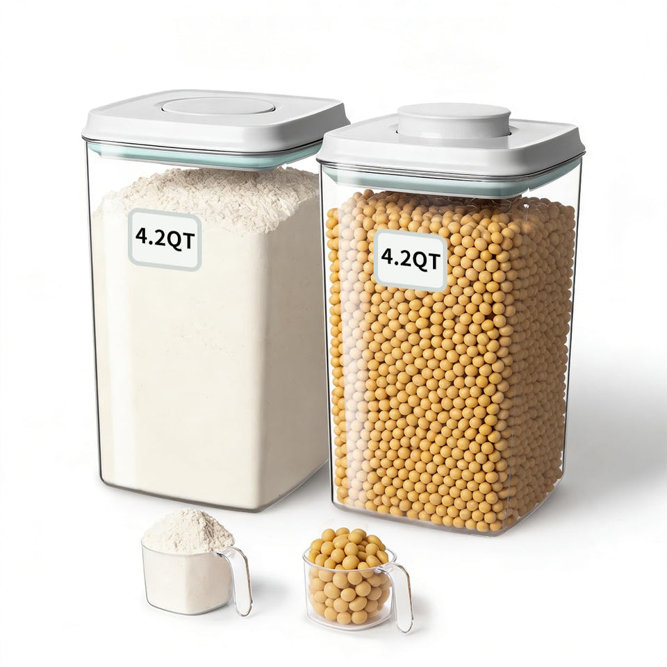 EQI airtight container with one-touch lid offers instant access for busy kitchens
