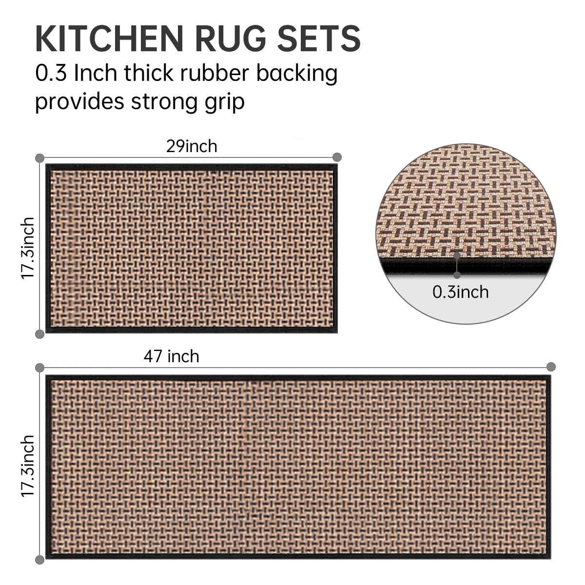 eqivei kitchen rug 29x17 for front sink with absorbent fibers.