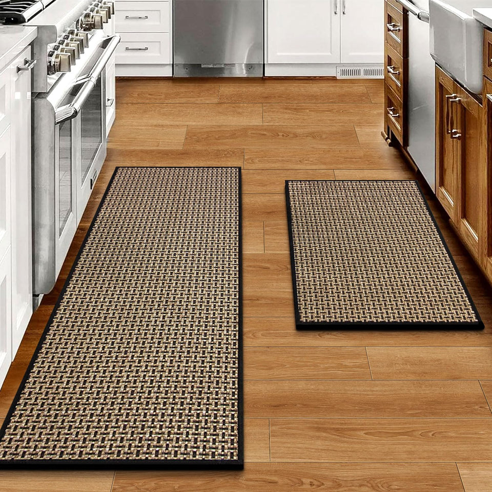 eqivei kitchen rug 47x17 with absorbent fiber for quick spill absorption.