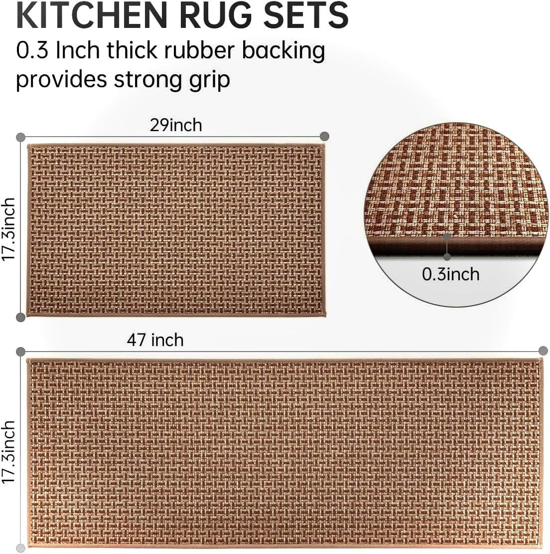 Eqivei absorbent weave kitchen mat soaks spills and protects floors.