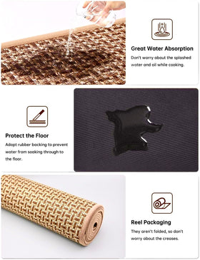 Eqivei washable kitchen rug is easy to clean and care for.