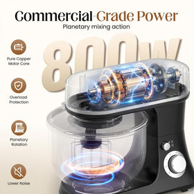 EQTLVFH 800W stand mixer bowl 5.3qt for large batches of dough