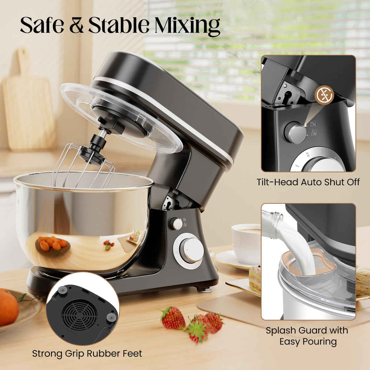 EQTLVFH 800W stand mixer flat beater blends cookies and batters smoothly
