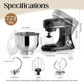 EQTLVFH 800W mixer non-slip feet stabilize operation on busy counters