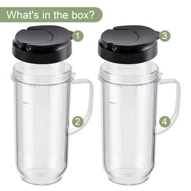 Equust MB1001-compatible cups designed for reliable blending with the 250W Magic Bullet