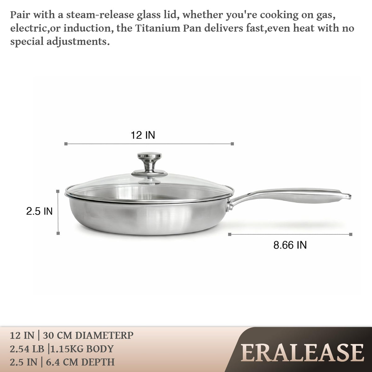 ERALEASE titanium pan is dishwasher-safe for effortless cleanup after tasks.
