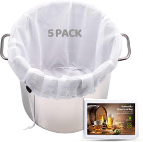 Eraturalky five-pack brew bags with extra-large mesh for easy all-grain brewing.