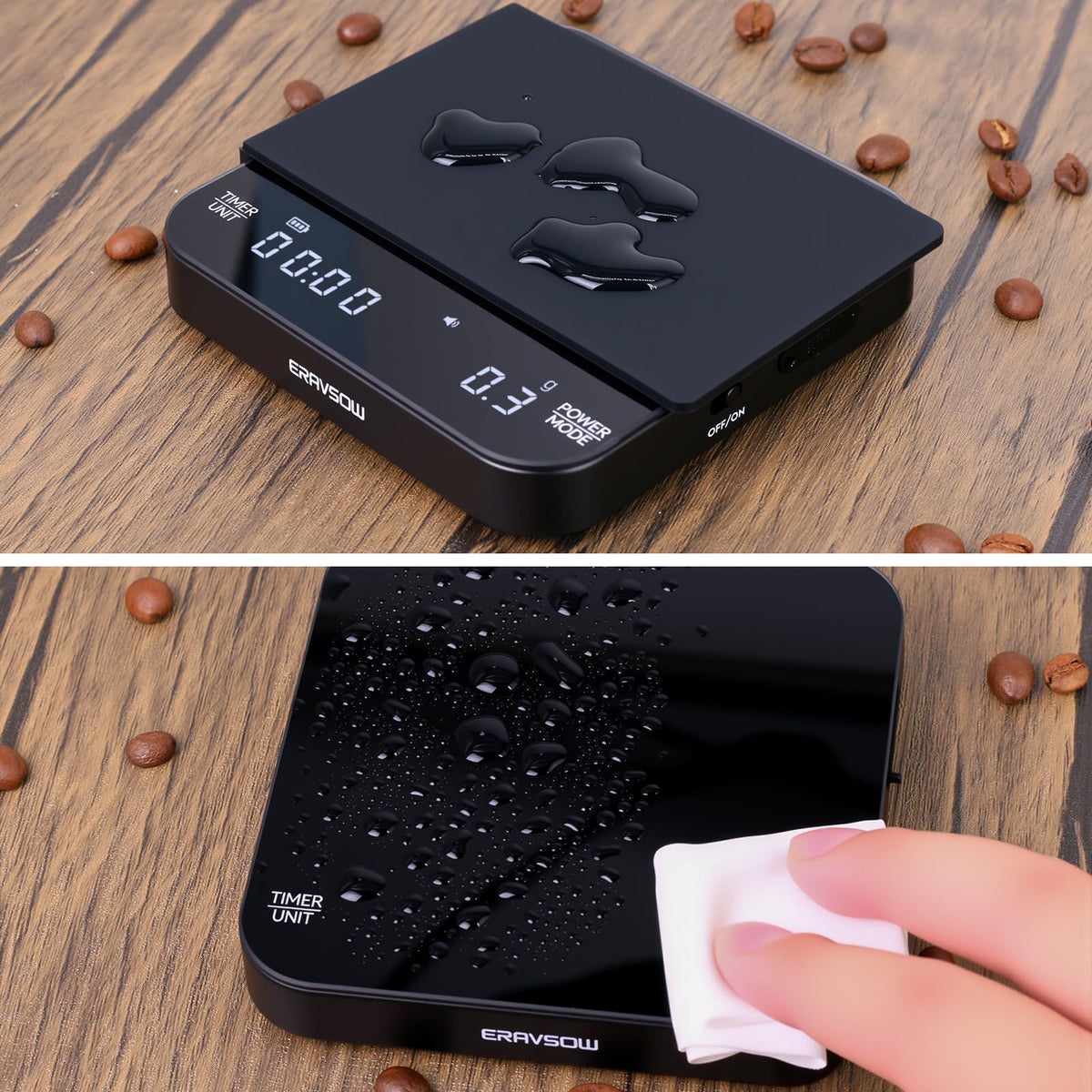 ERAVSOW rechargeable battery lasts long for weekend barista sessions.