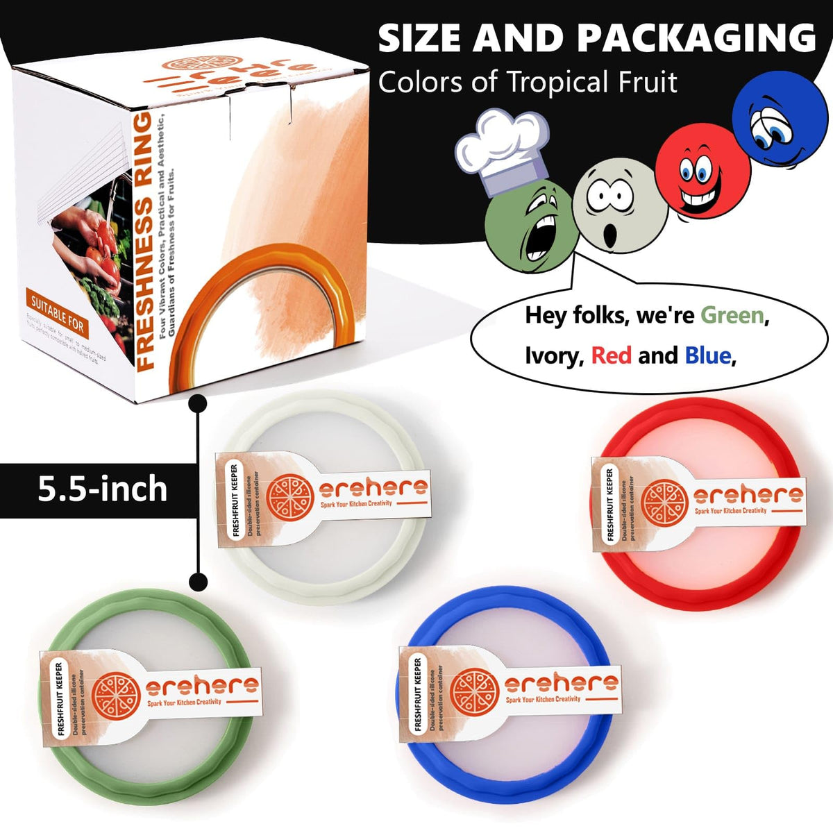 Erehere leak-proof twist-on lid seals securely on each container