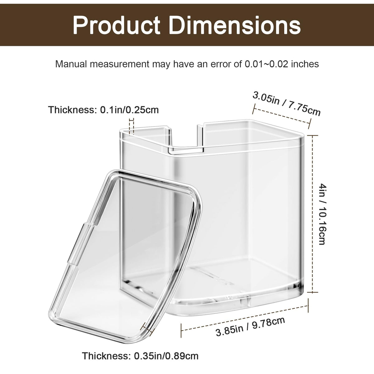 ERETOW DBM-8GC lid with flip-top design for mess-free pouring.