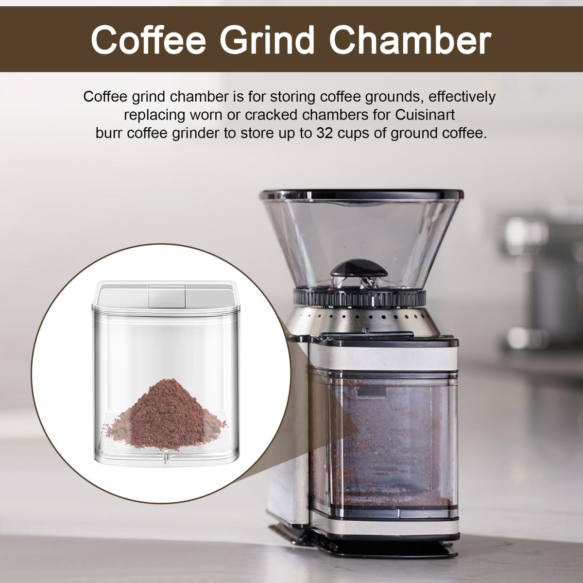 ERETOW transparent grind chamber helps monitor grinding visually.