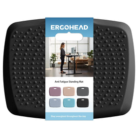 Ergohead anti-fatigue mat with massage points promotes comfortable standing tasks.