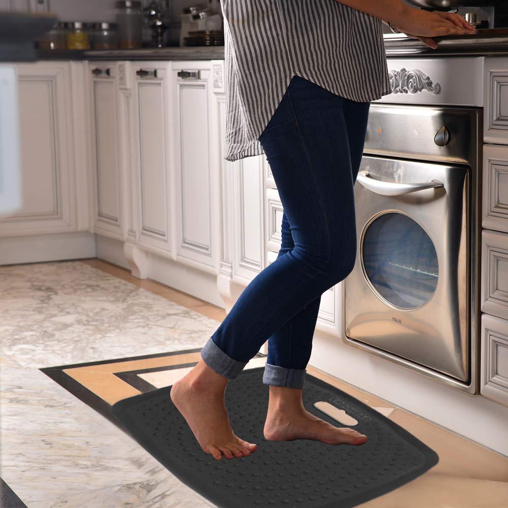 Ergohead office use mat supports posture at standing desks.