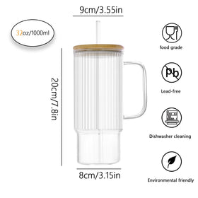 Erichbow borosilicate glass cup with straw ensures safe everyday use.