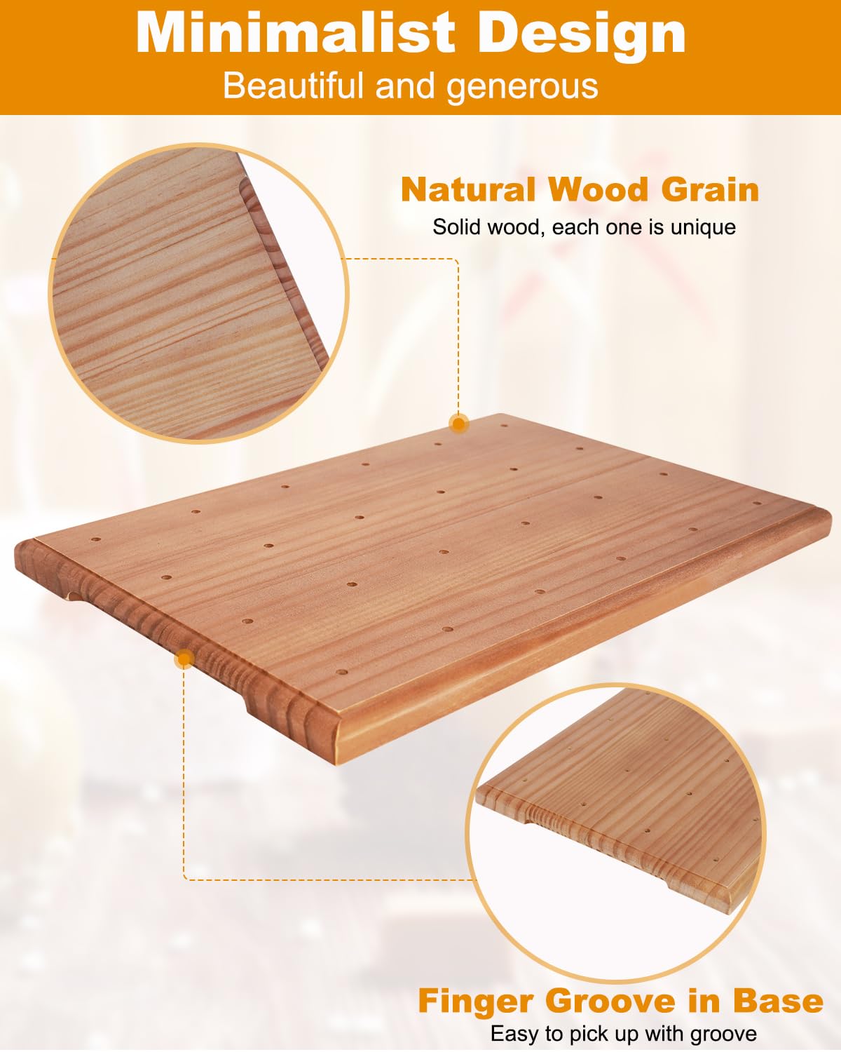 Compact Erlsig wooden stand measuring 11.8 by 7.9 inches