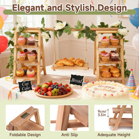 Erlsig foldable A-frame ladder rack provides sturdy, wobble-free setup.