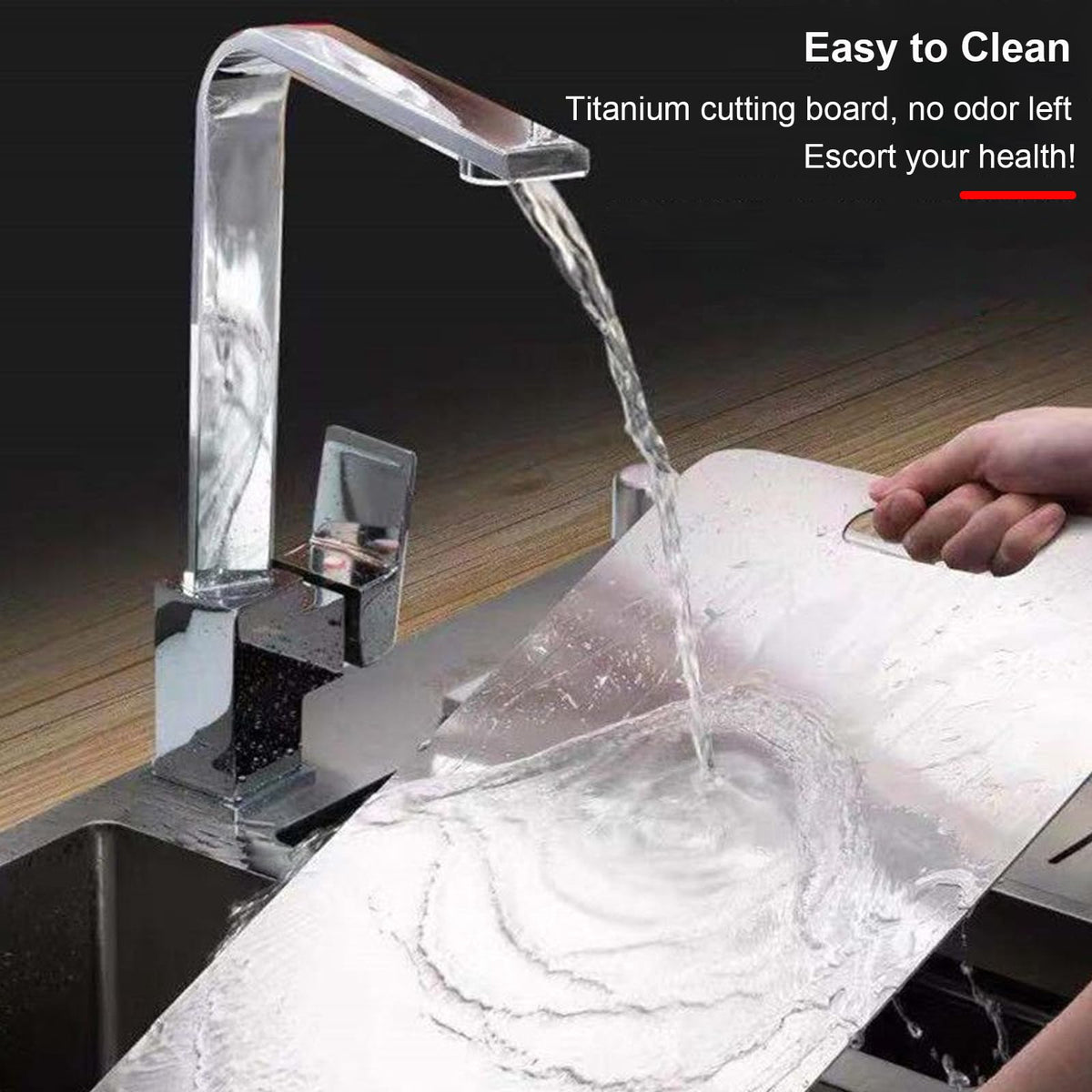 ERRECI titanium cutting board set includes anti-slip pad and dishcloths for stability