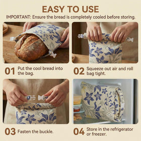 Eruidar freezer-friendly bread bag preserving loaf quality up to 3 months