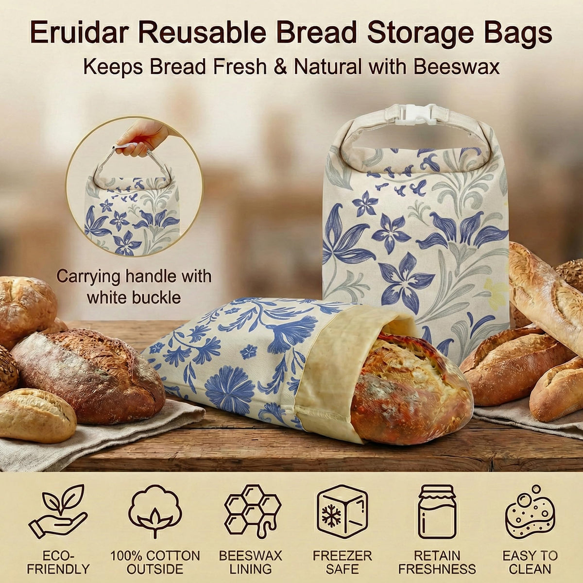 XL Eruidar bag fitting large boules for versatile storage