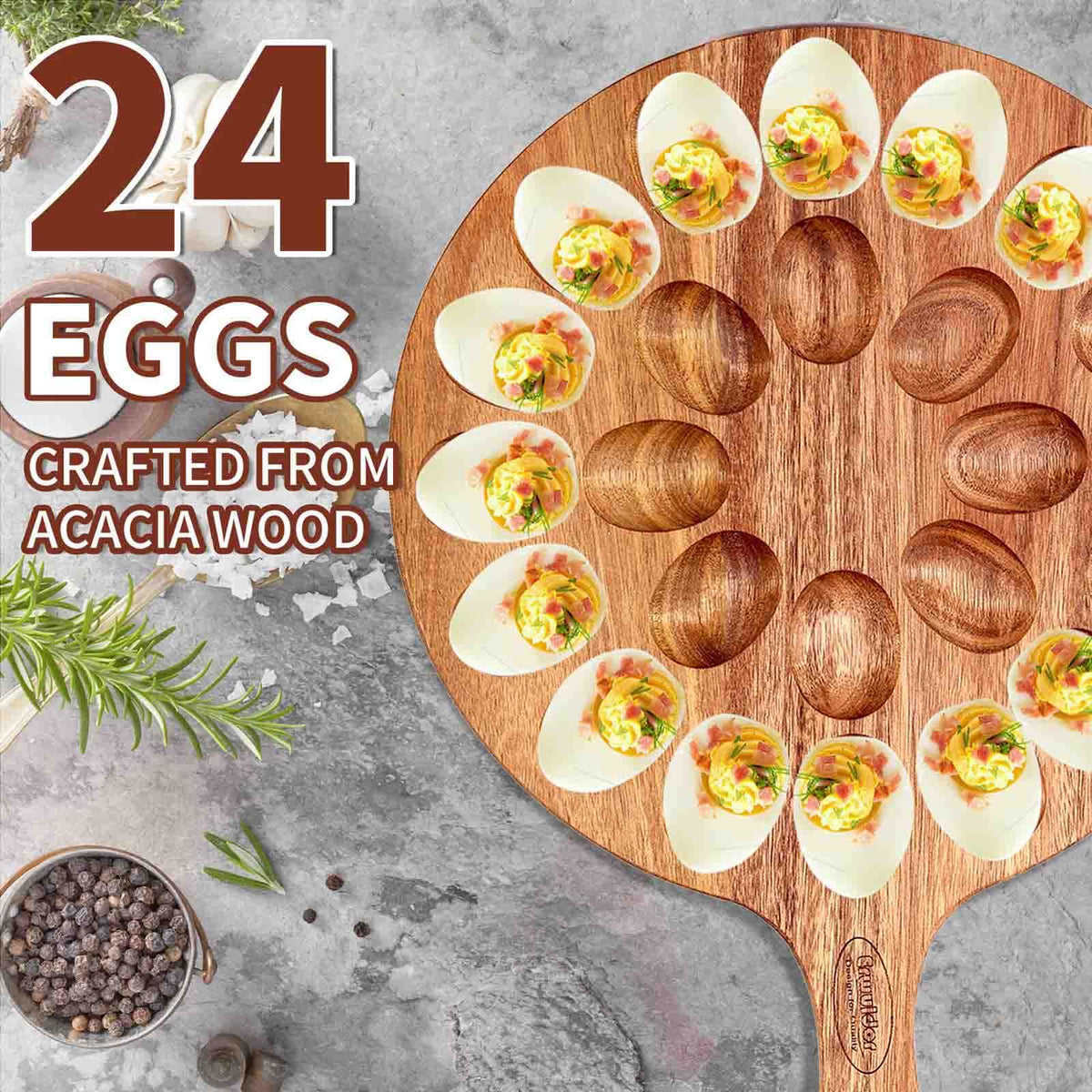Erwuldor Round Charcuterie Board Display serves as an elegant party tray.