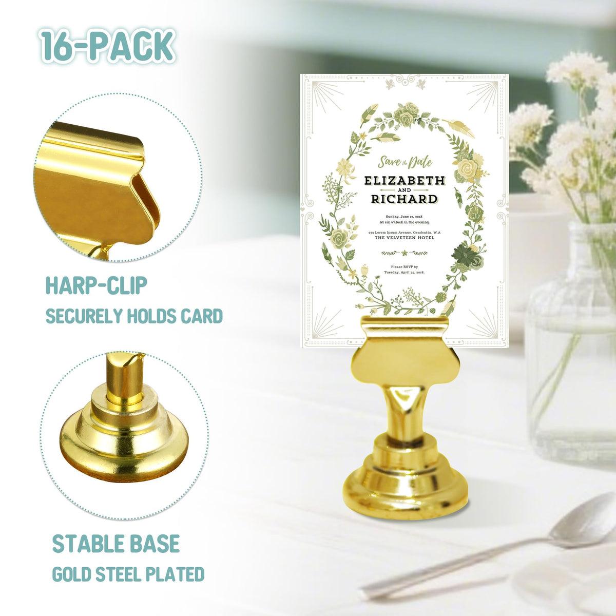 ERYTLLY 16-pack black finish card holders for corporate events