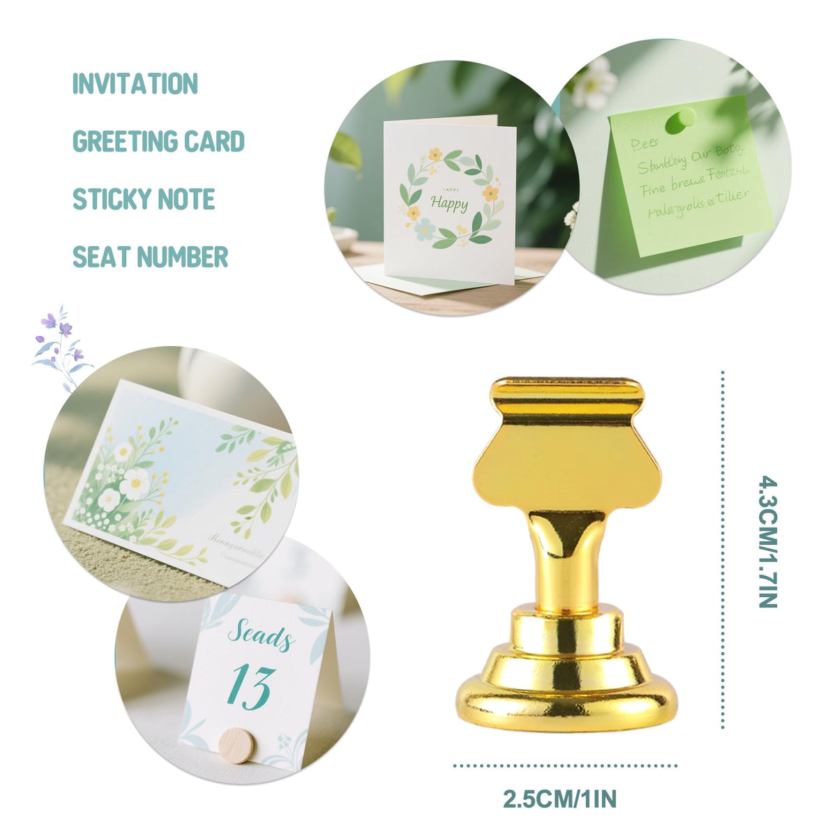 ERYTLLY 16-pack silver table card holders on banquet table