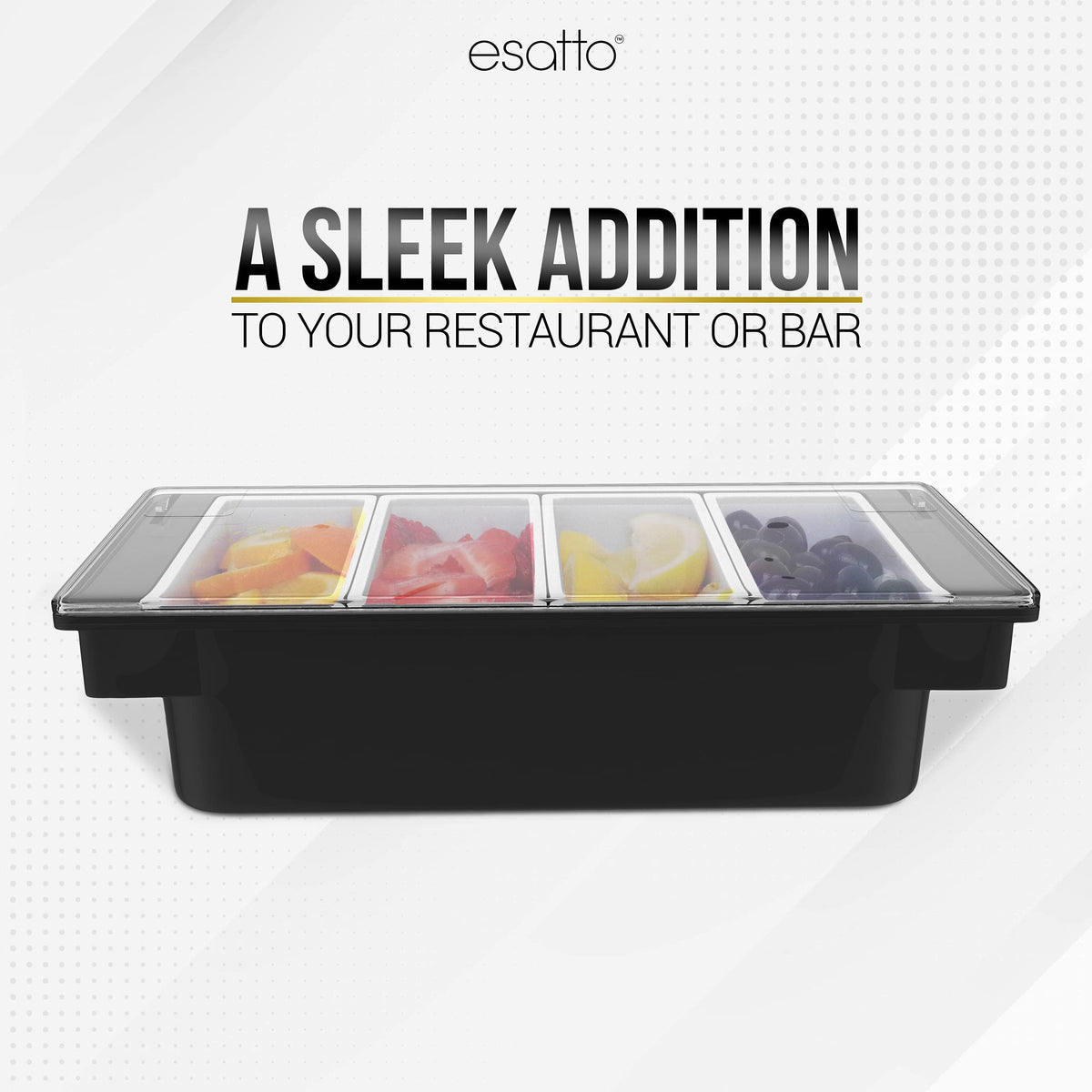 Esatto black finish delivers a professional look on the counter.