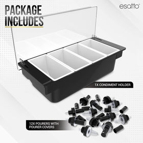 Esatto condiment tray with lid keeps ingredients fresh and neatly displayed.