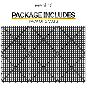 Esatto bar mat with interlocking design keeps items in place during prep and service.