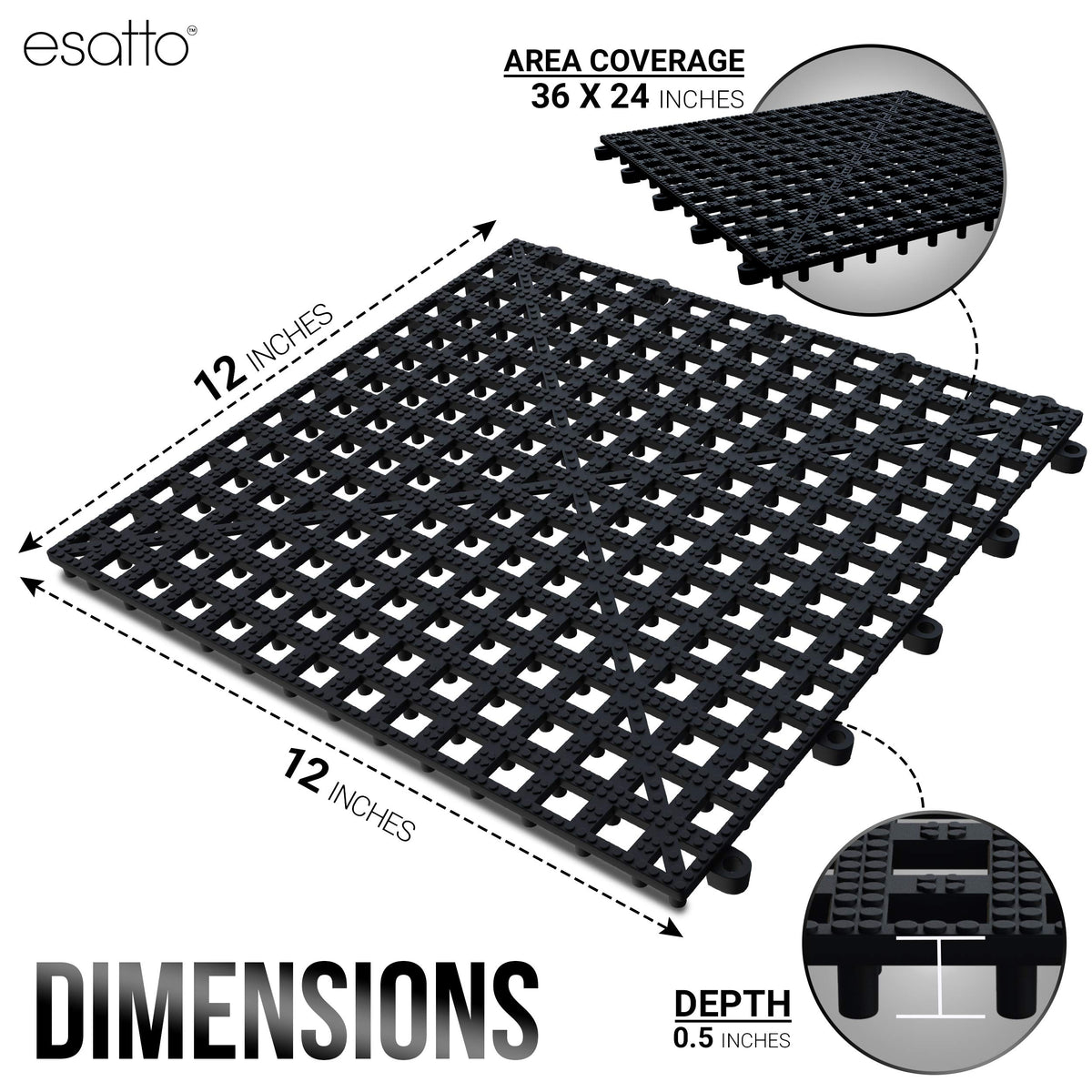 Esatto dish drying mat with hygienic ventilation dries faster and stays clean.