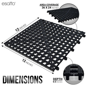 Esatto dish drying mat with hygienic ventilation dries faster and stays clean.