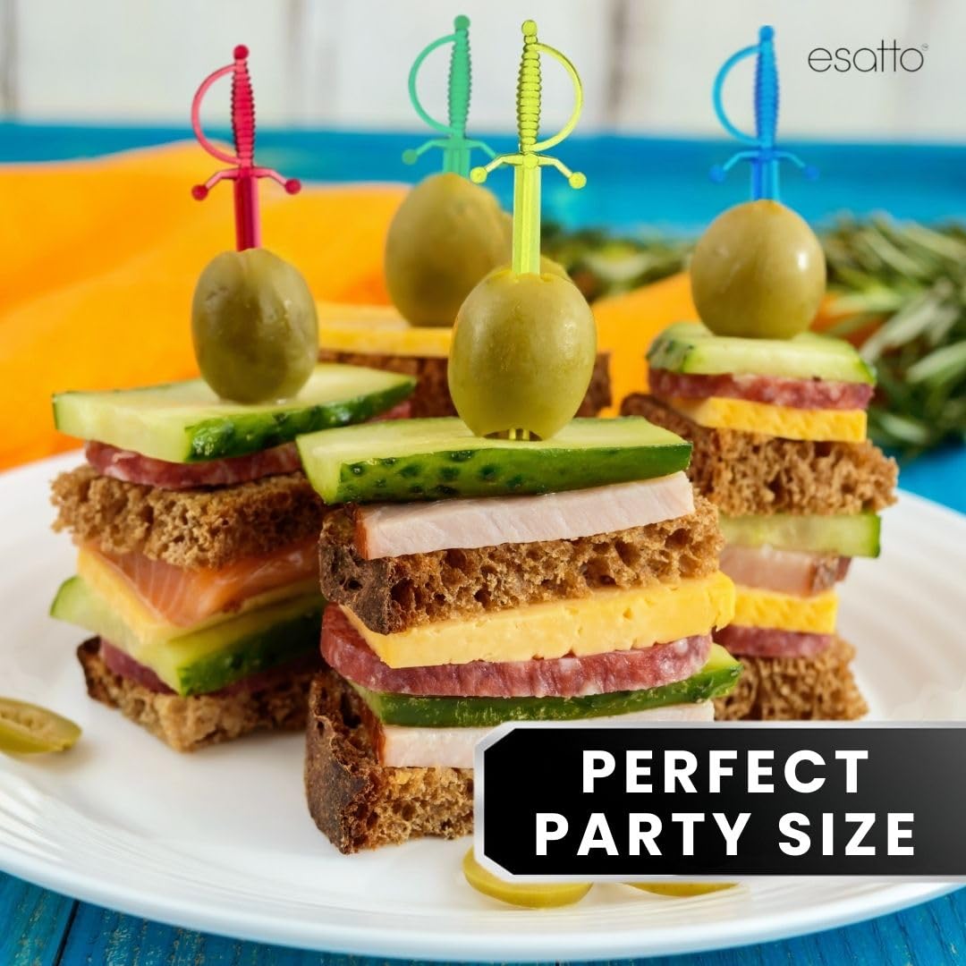 Esatto durable plastic skewers for food presentation