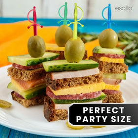 Esatto durable plastic skewers for food presentation