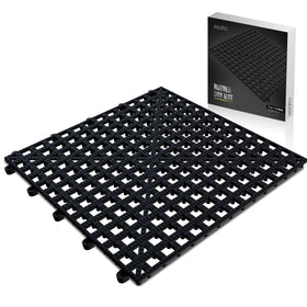 Esatto interlocking shelf mats provide an anti-slip surface for stable glassware on counters and shelves.