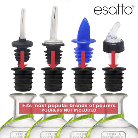 Esatto universal pour-spout connector enables large-bottle compatibility